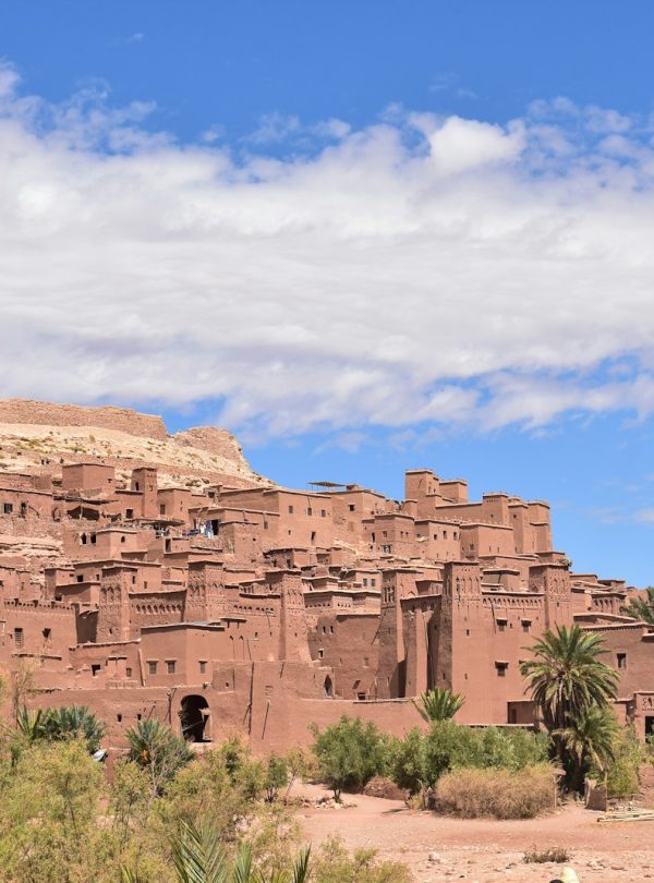 a large building on a hill